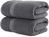 Utopia Towels - 2er Pack Saunatücher 80x200 cm Saunahandtuch 100% Baumwolle mit Aufhängeschlaufe, große Badetücher, saugfähige XXL Handtücher (Grau)
